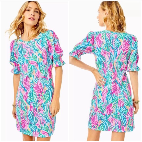 Lilly Pulitzer Adley Cotton Short Sleeve Mini Dress Size L